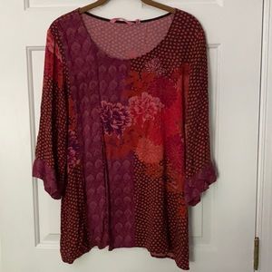 FALL VIBES!!! Soft Surroundings Fall BoHo Top Size Petite Large